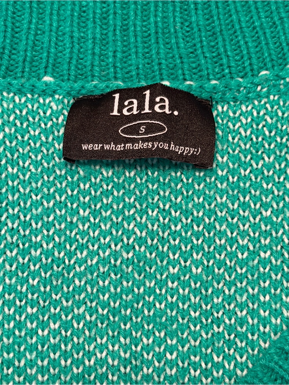 DRESSED IN LALA Green Lightning Bolt Sweater Size Small - Picture 3 of 5